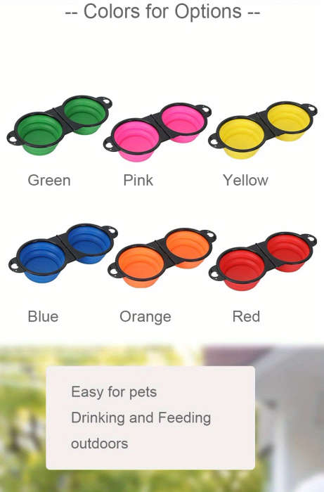 Collapsible Silicone Dog Travel Bowls
