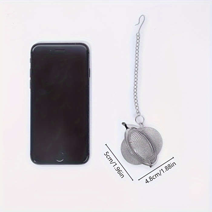 1pc 304 Stainless Steel Seasoning Strainer Ball Tea Infuser with Chain Hook Soup Seasoning Filter