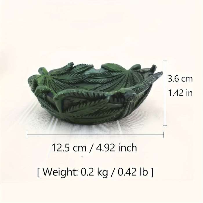 1pc Green Leaf Ashtray Resin Material Key Bowl Desk Storage Box Home Decoration Retro Styl