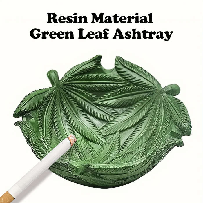 1pc Green Leaf Ashtray Resin Material Key Bowl Desk Storage Box Home Decoration Retro Styl