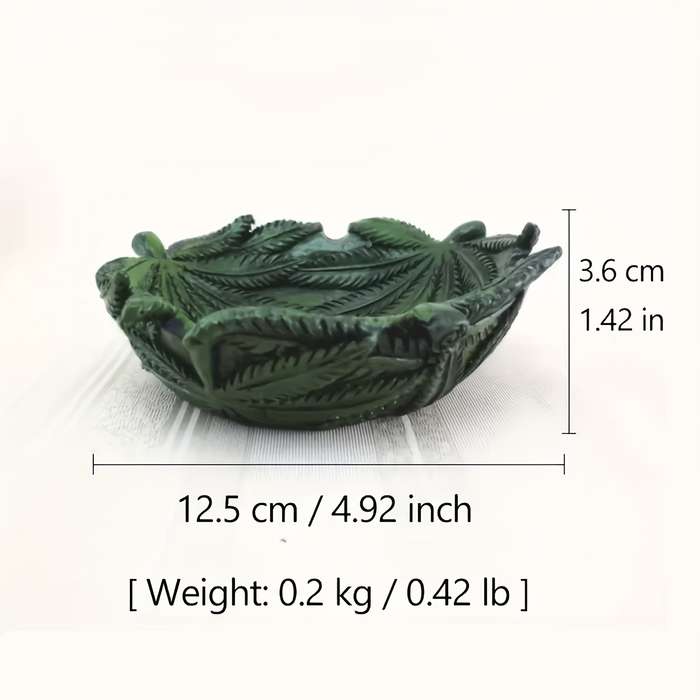 1pc Green Leaf Ashtray Resin Material Key Bowl Desk Storage Box Home Decoration Retro Styl