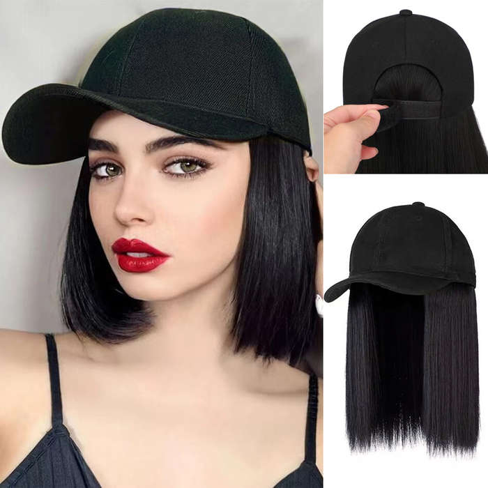 1Pc Black Straight Hair 25.4cm Fashion Design Wig