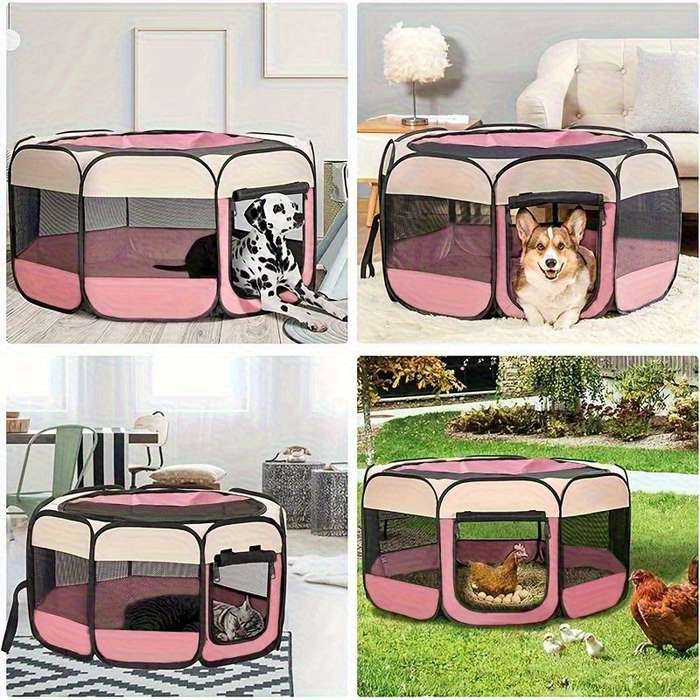 1pc Pink L (114*114*58) + Storage Bag Model XYS0612-12Pet Cage