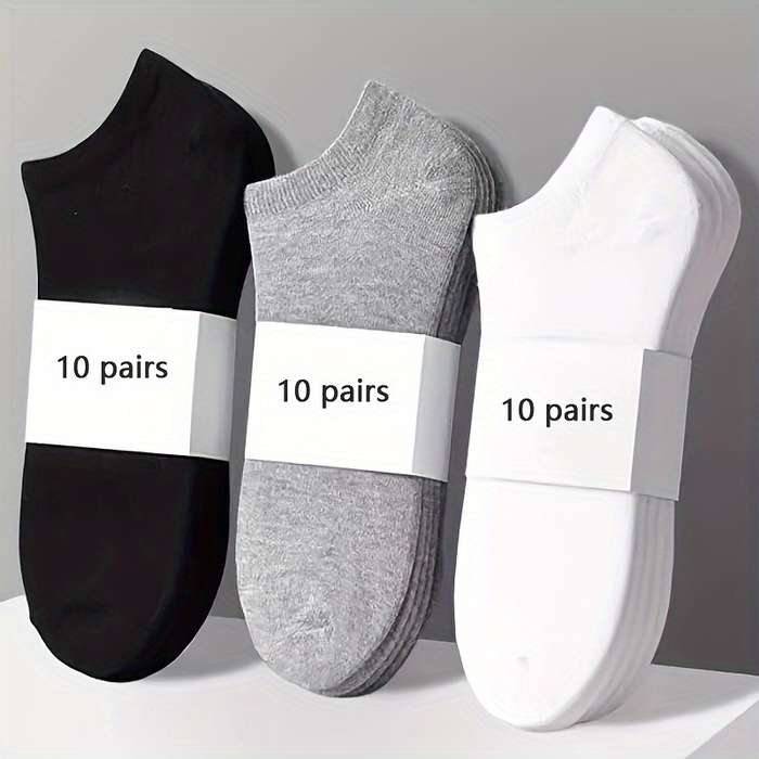 10 Pairs Black One Size High Elastic Socks