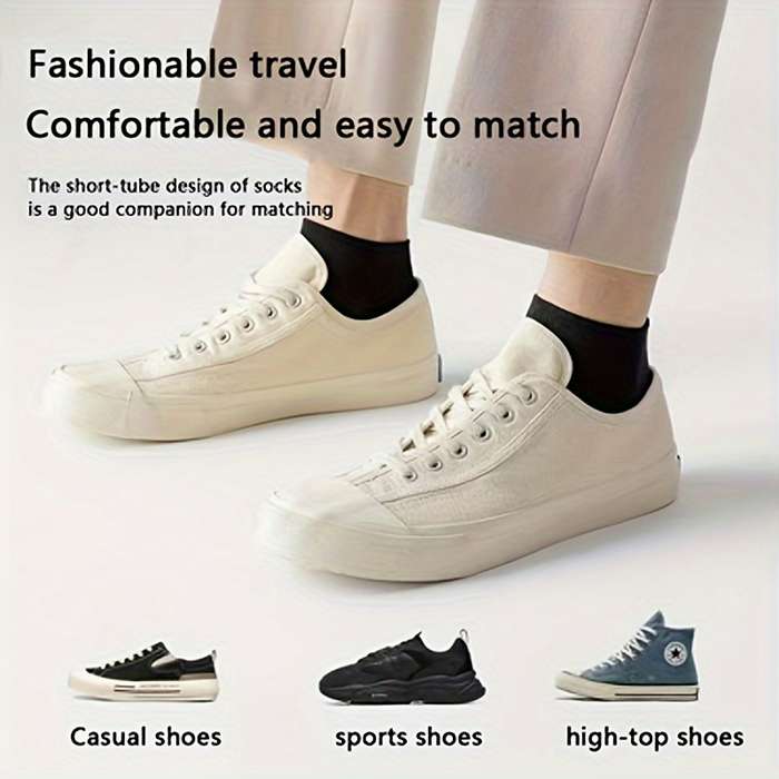 10 Pairs Black One Size High Elastic Socks