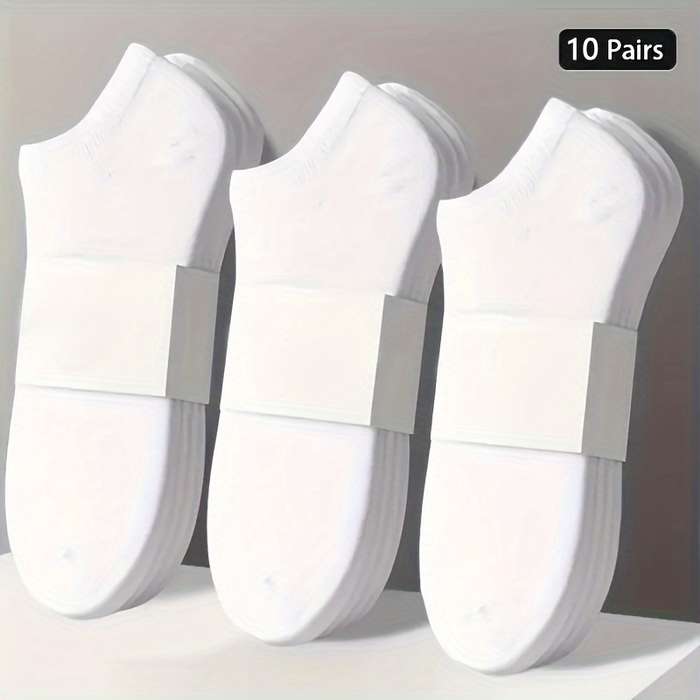 10 Pairs Black One Size High Elastic Socks