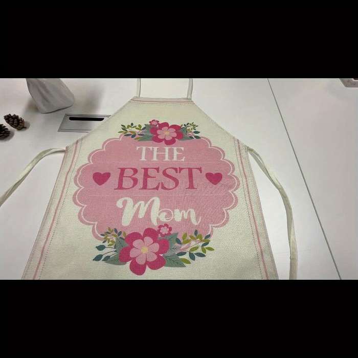 1pc Fun Chef Design Polyester Apron Durable Sleeveless Kitchen Cooking Cleaning Accessory