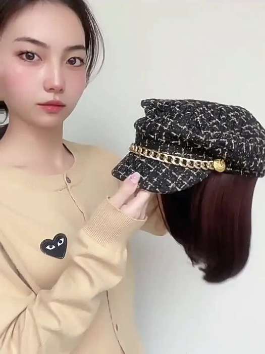 1Pc Cool Brown 25.4cm Fashion Design Wig