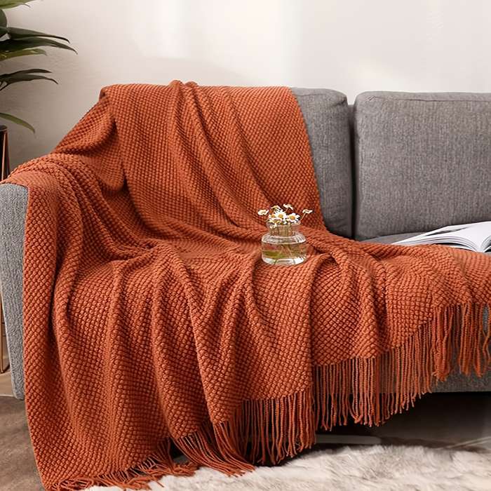 1ps Blanket Color Morandi Burns Orange size 129.54x170.18cm