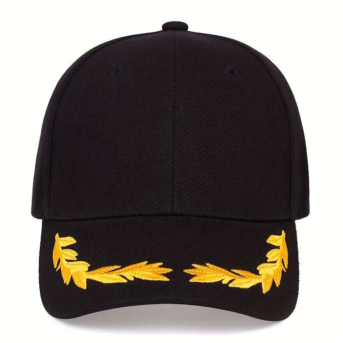 1pc Wheat Embroidery Unisex Baseball Cap Solid Color Casual Dad Hat Adjustable Sports Sports Hats F