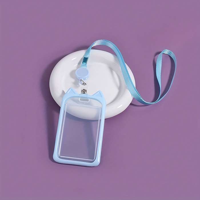 1pc 1 Cat Ear Card Holder Fashion Multi-purpose Student ID Adult Employee Bus Card Work Certificat