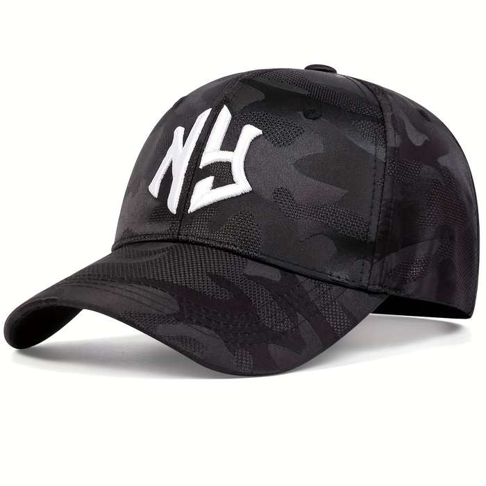 1pc Trendy Embroidery Camouflage Baseball Cap Unisex Hip Hop Dad Hat Lightweight Adjustable Sun Hat