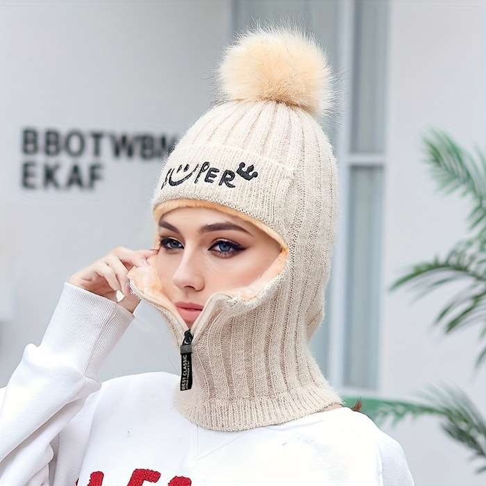 Hat Zipper Wine Red  One Size
