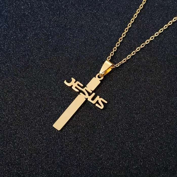 1 Piece Golden Jesus Theme Pendant