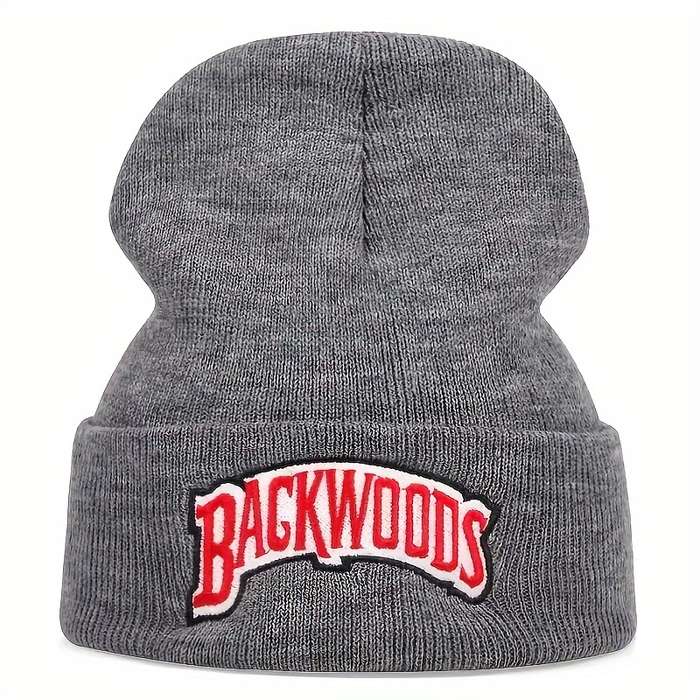 1pc 1pc Autumn And Winter Unisex Backwoods Embroidery Hip Hop Knitted Hat Elastic Foldable Trend