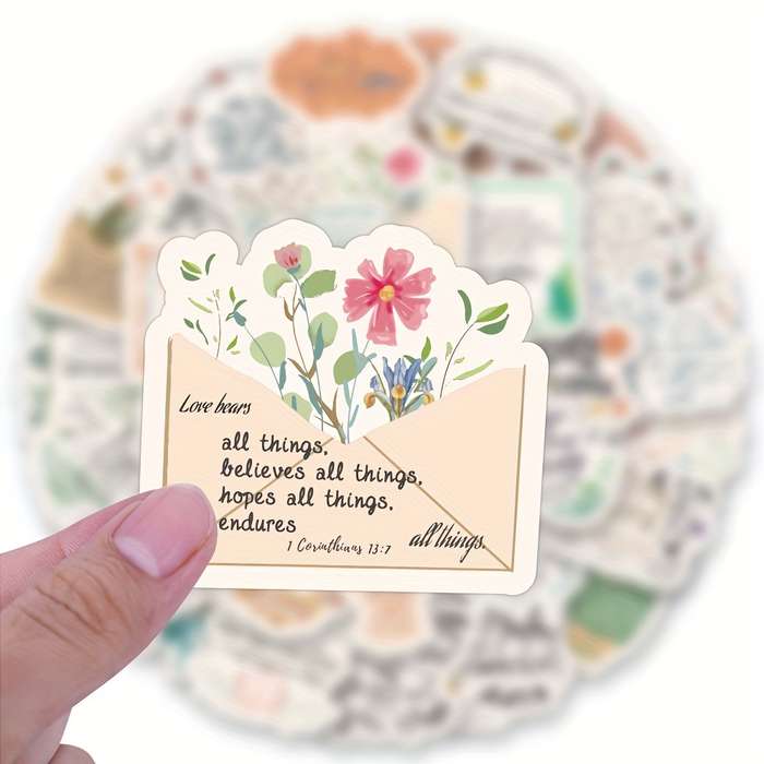 50pcs Bible Verses Stickers Jesus Christian Themed Stickers