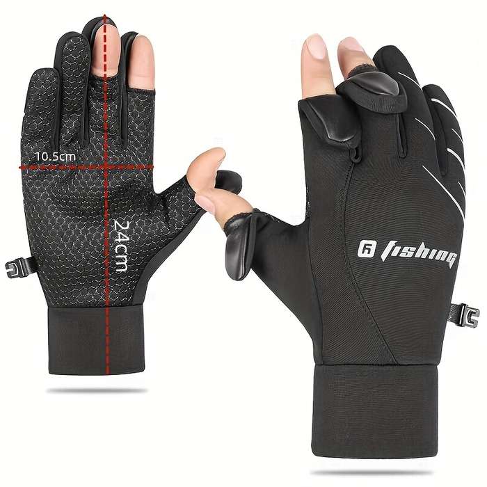 1 Pair Black One Size Outdoor Sports Gloves