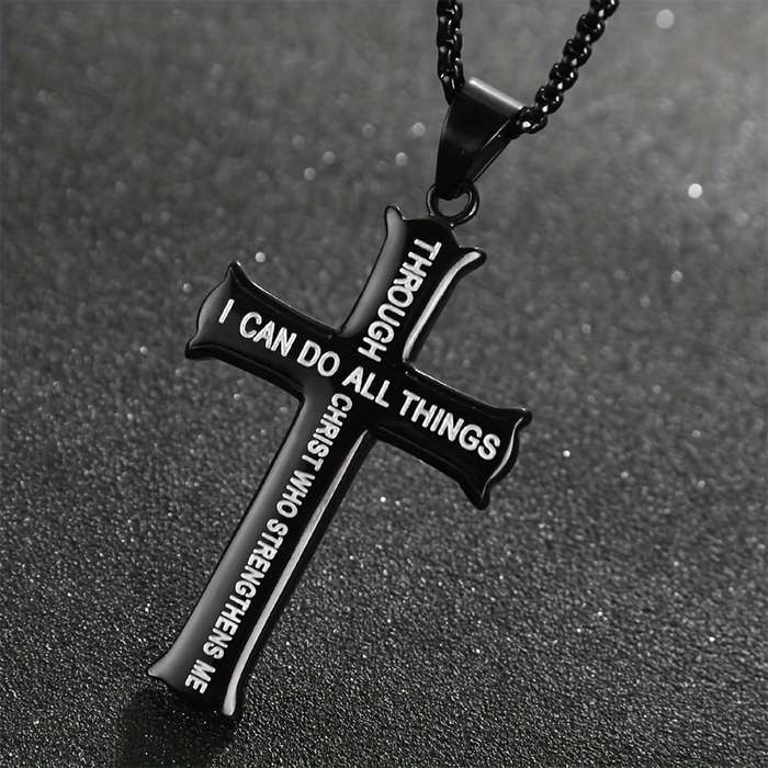 1 Piece Black Jesus Theme Pendant