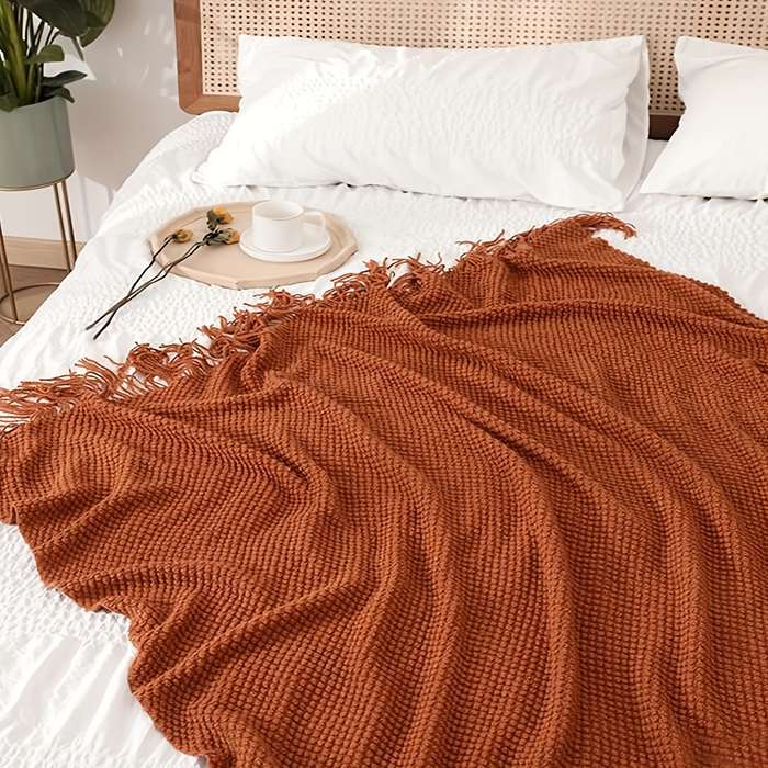 1ps Blanket Color Morandi Burns Orange size 129.54x170.18cm