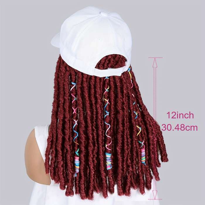 1Pc Burgundy 30.48cm Fashion Design Wig