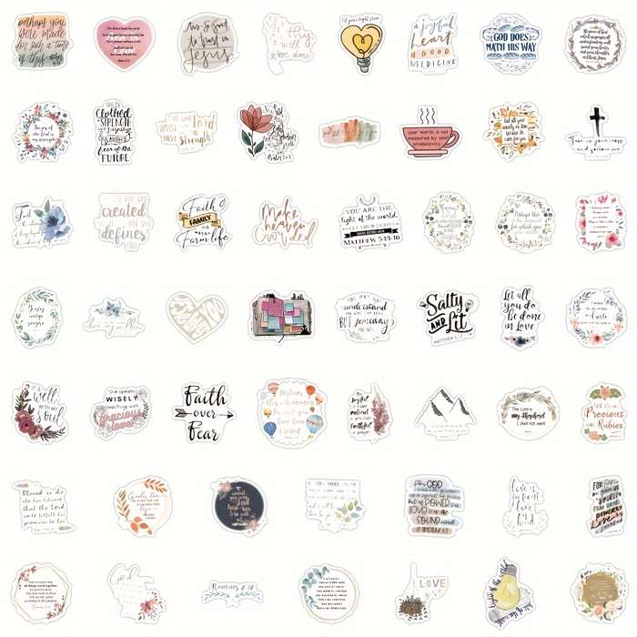 50pcs Jesus Bible Stickers Jesus Christian Themed Stickers