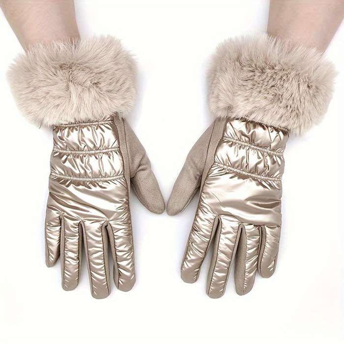 1 Pair Grey Warm Gloves