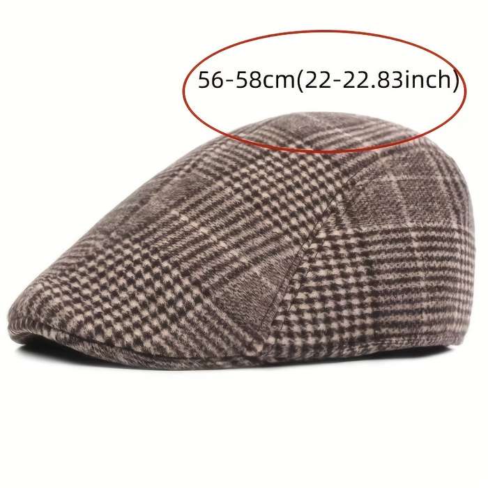 1pc Men's British Style Duckbill Cap 65% Polyester Woven Boho Hat