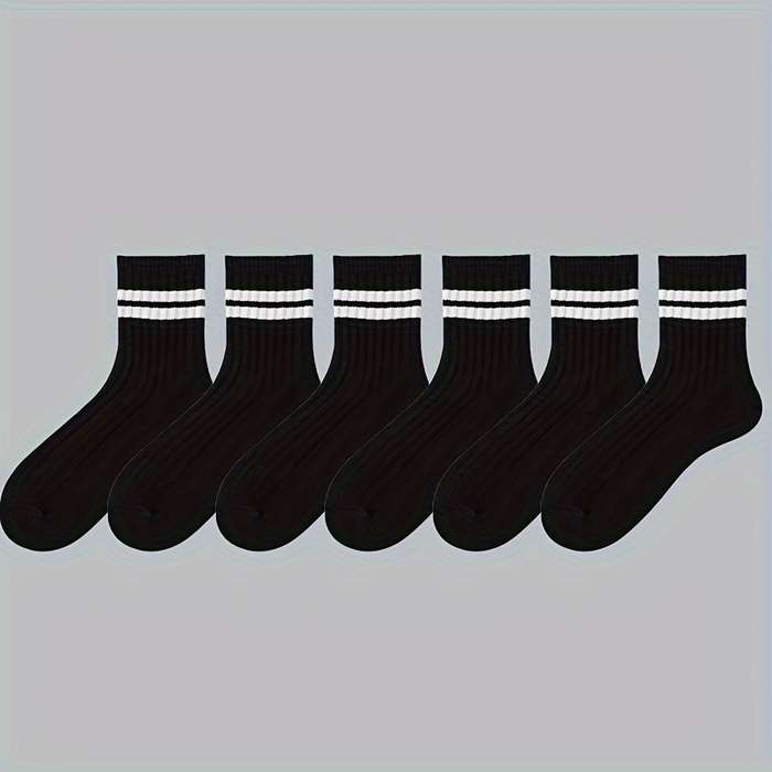 6 Pairs Of White One Size High Elastic Socks