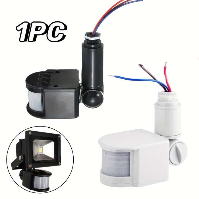1pc LED Light Motion Sensor Automatic Infrared PIR Infrared Detector 180 Degree Rotating Outdoor Tim