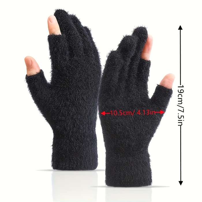 1 Pair Grey Warm Gloves