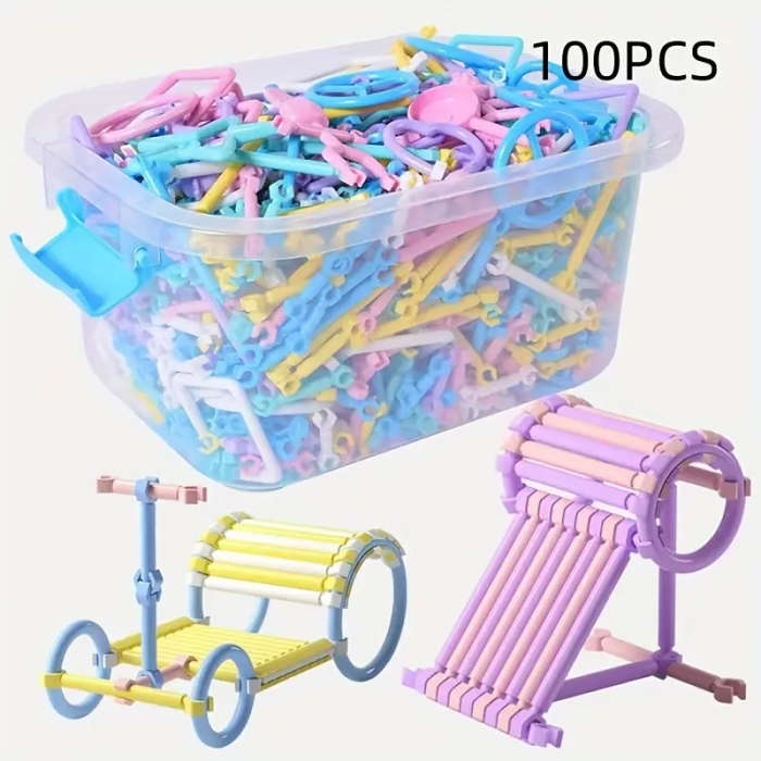 100pcs sticks building blocks inserts assembly educational toys diy building puzzle 3d three dimensional halloween thanksgiving day christmas gift details 6