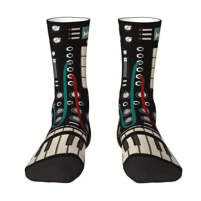 1 Pair Piano Abstract Keys  Socks