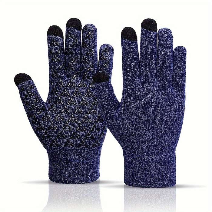 1 Pair Navy Blue Warm Gloves