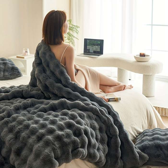 1ps Blanket Color Dark Gray size 200x230cm