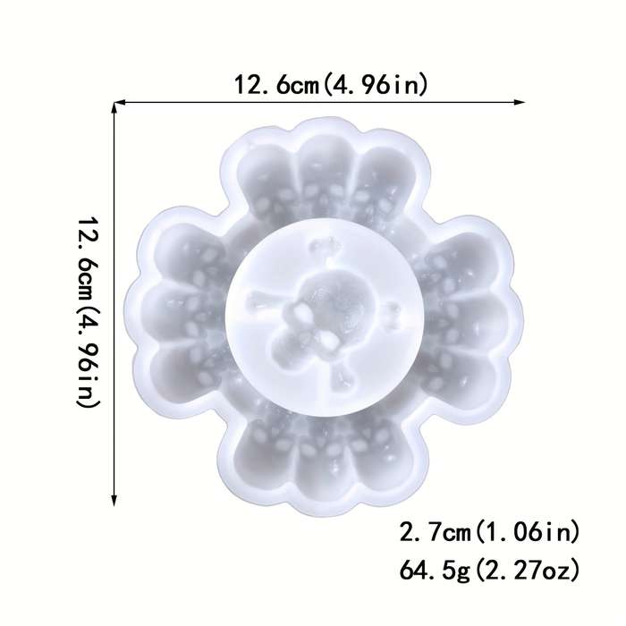 1pc Spooky Human Skull Ashtray Silicone Mold For Scary Halloween Decorations And Decorative Sku