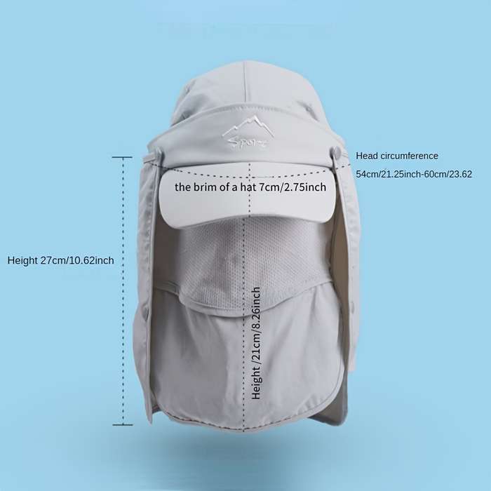 1pc Gentle Care Men's Quick-Dry Sun Protection Hat for Outdoor Fishing Breathable Mesh Baseball
