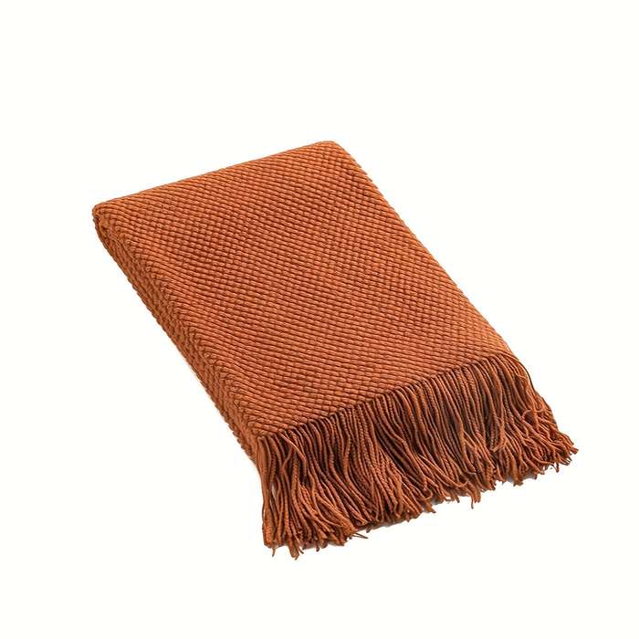 1ps Blanket Color Morandi Burns Orange size 129.54x170.18cm