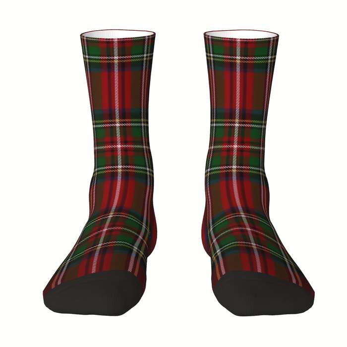 1 Pair One Size Tartan Designs Socks