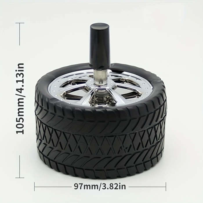 1pc Outdoor Cigarette Ashtray With Swivel Lid Tire Style Ashtray Windproof Swivel Smokeless Ashtray