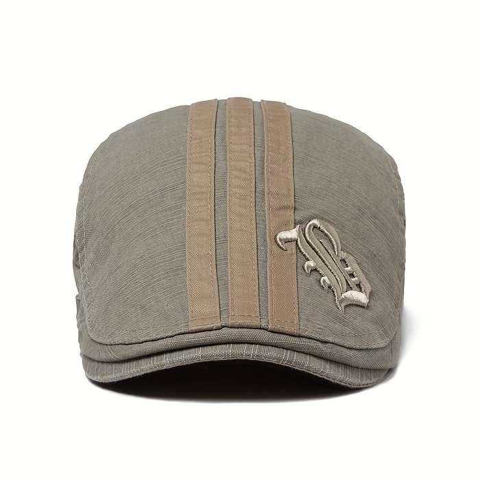 1pc Vintage Beret Hat Vintage Men's Embroidery Beret Spring Autumn Flat Cap Adjustable Visor Hat
