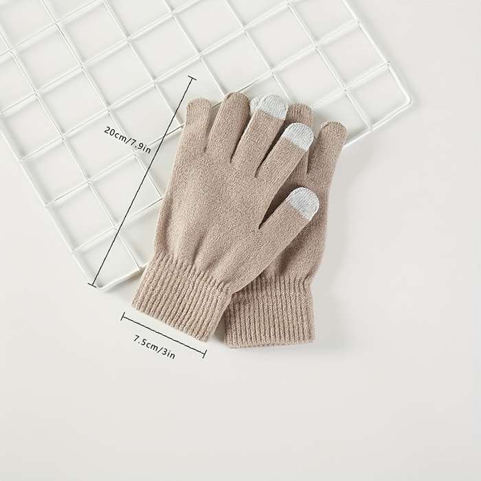 1 Pair Black Warm Gloves