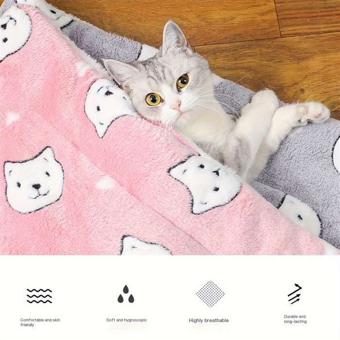 1PC Pet Mat Pink White
