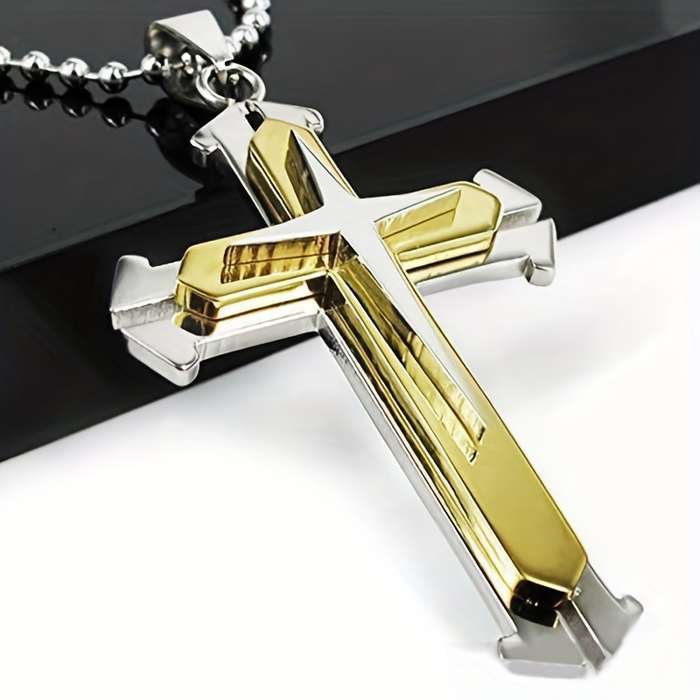 1 Piece Blackx2 Add Bluex2 Jesus Theme Pendant