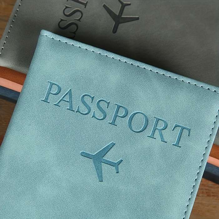 1pc PU Simple Passport Holder Passport Protection Case Travel Passport ID Credit Card Cover Holder