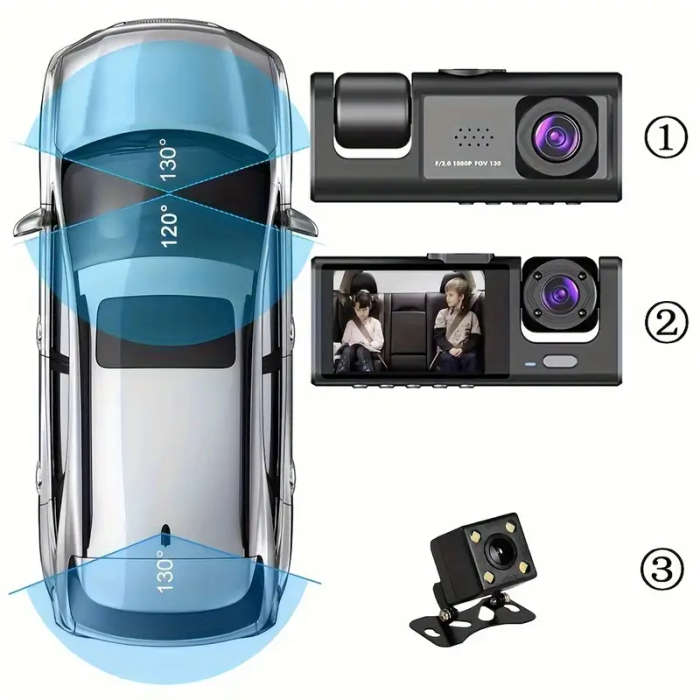 1080P Car 3 in 1 Dash Cam