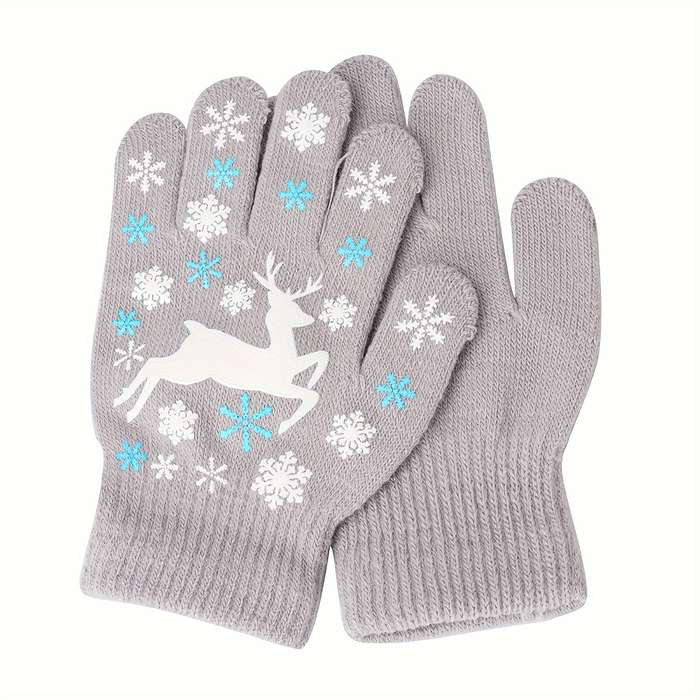 1 Pair Khaki Warm Gloves