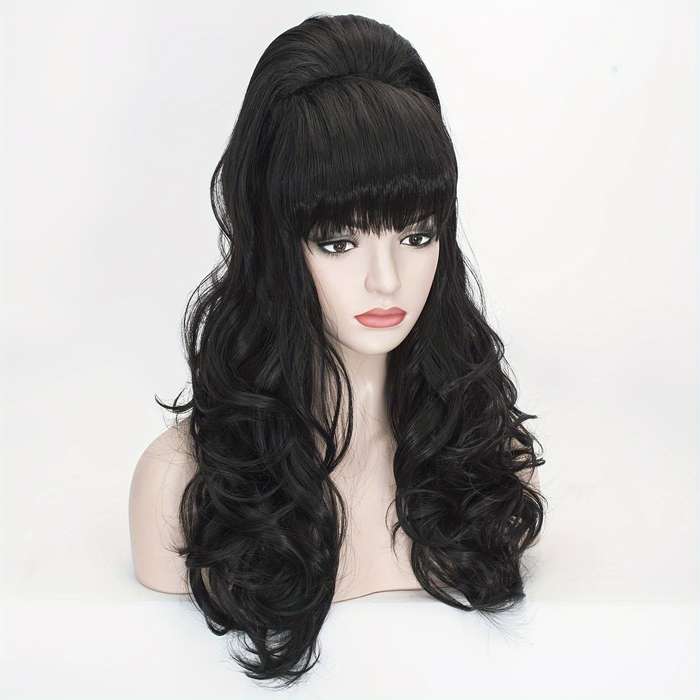 1Pc Black 60.96cm Fashion Design Wig