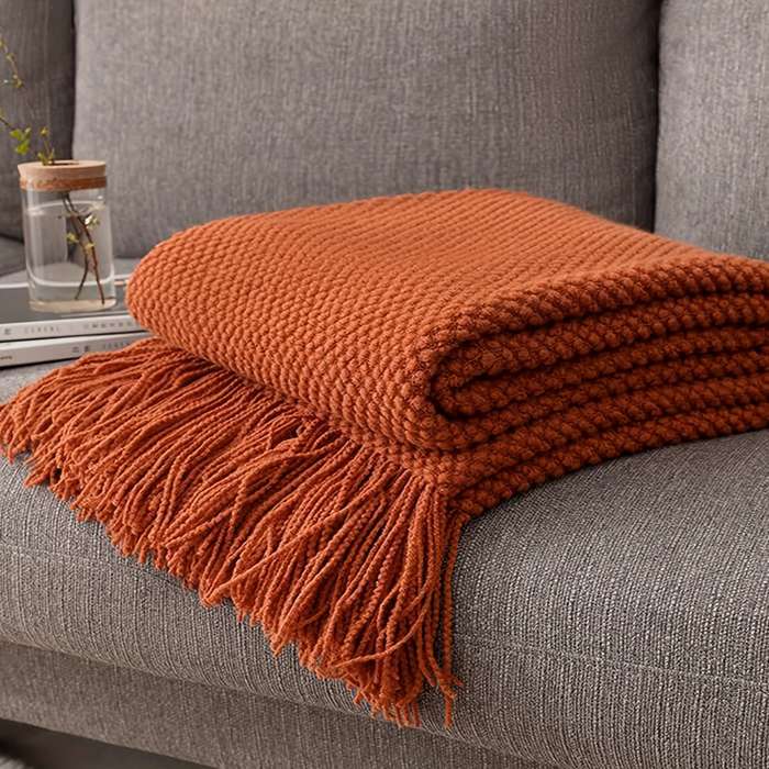 1ps Blanket Color Morandi Burns Orange size 129.54x170.18cm