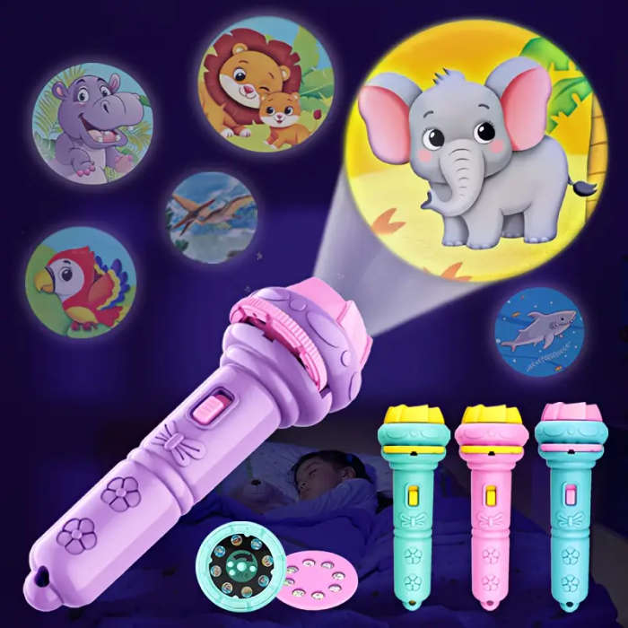 childrens projection flashlight educational toy details 1