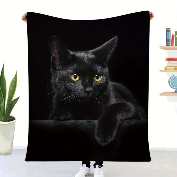 1ps Blanket Color Black Cat size 180x200cm